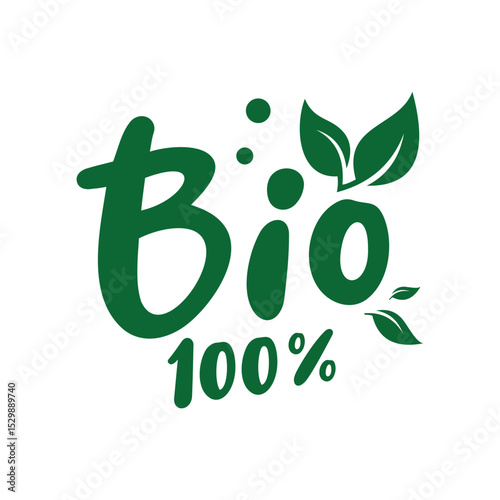 100% BIO Icon Vector Logo