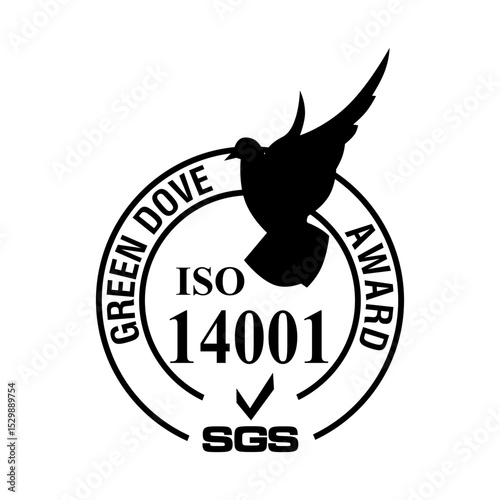 Dove Award ISO 14001 SGS Certified Icon Vector