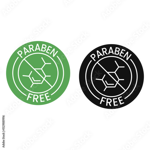Paraben Free Icon Vector Sign Symbol Stamp Green-Black
