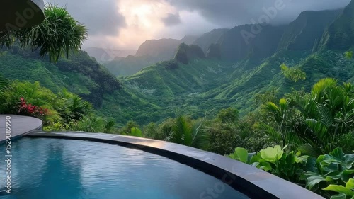  Luxurious Tropical Modern Villa with a Large Round Pool, Minimalist Style
