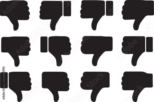 Dislike Icon – Editable Flat Vector Feedback Illustration for Infographics
