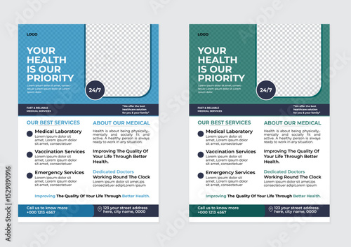 simple modern medical flyer template design layout
 