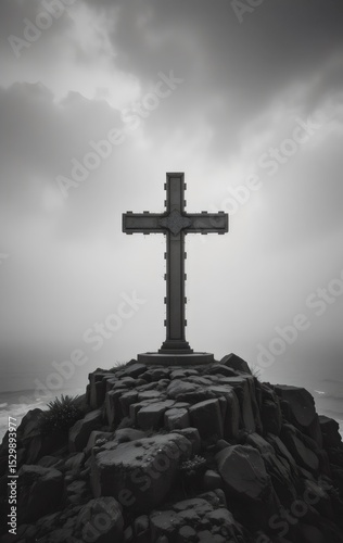 cross in the fog