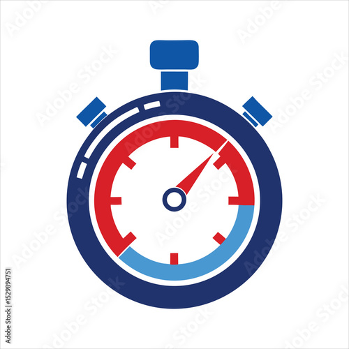 Minimal Stopwatch Logo Clipart Isolated