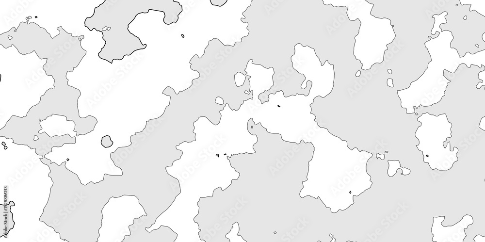 Obraz premium Area map of look like somewhere in the world, black line of grey shade detailed vector outline map of isolated on white background, map of an area with outline and line land texture effect.