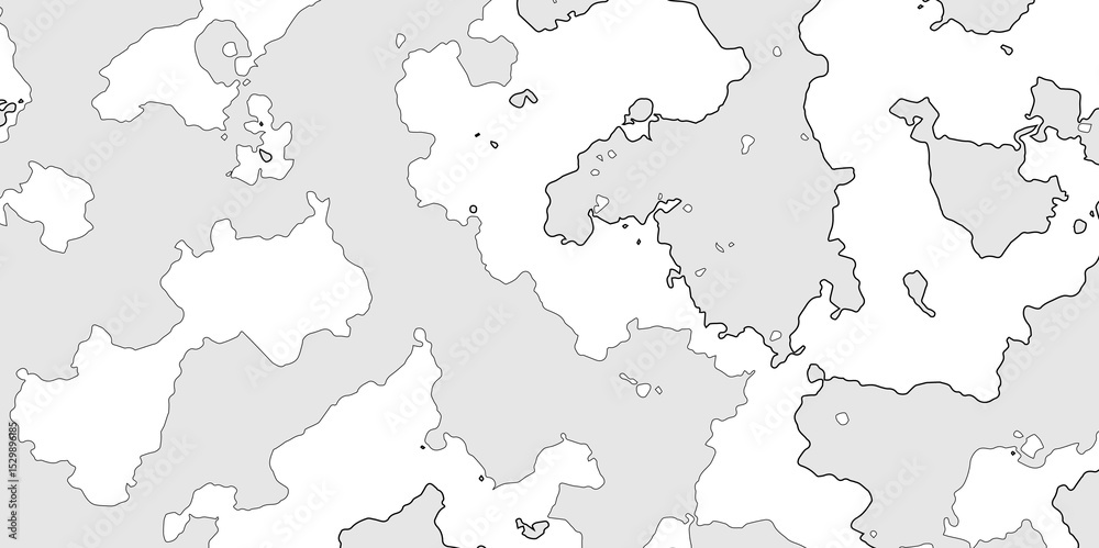 Fototapeta premium Area map of look like somewhere in the world, black line of grey shade detailed vector outline map of isolated on white background, map of an area with outline and line land texture effect.