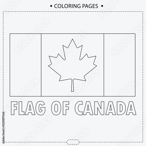 Flag Of Canada Vector Design ,Coloring Pages for Kids