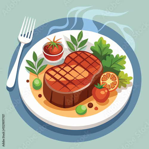Delicious Food Illustration of a Plate of Food