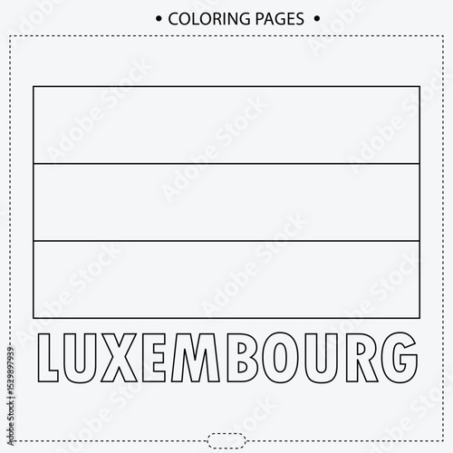 Flag Of Luxembourg Vector Design,Coloring Pages for Kids