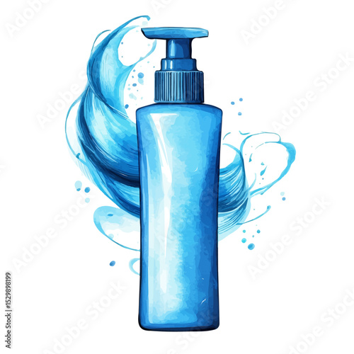 Hair Mousse, watercolor vector, isolated on a white background.