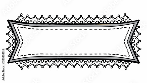 Ornate Eslimi Tazhib Inspired Text Box with Traditional Iranian Floral Vector Border