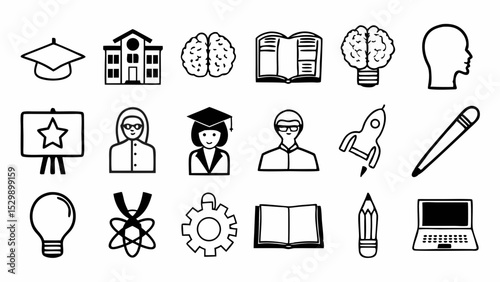 Modern Sketch Style UI/UX Elements for E-learning Platforms, Educational Apps, and Academic Portals