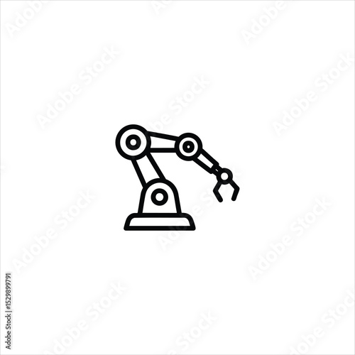 Industrial Robotic Arm Line Icon
