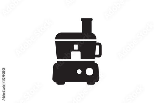 Food processor vector silhouette on white background.