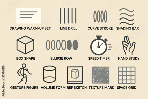 Art practice techniques: line, shape, gesture, and texture fundamentals