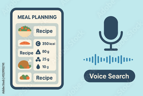 Digital meal planning and voice search interface for healthy recipes