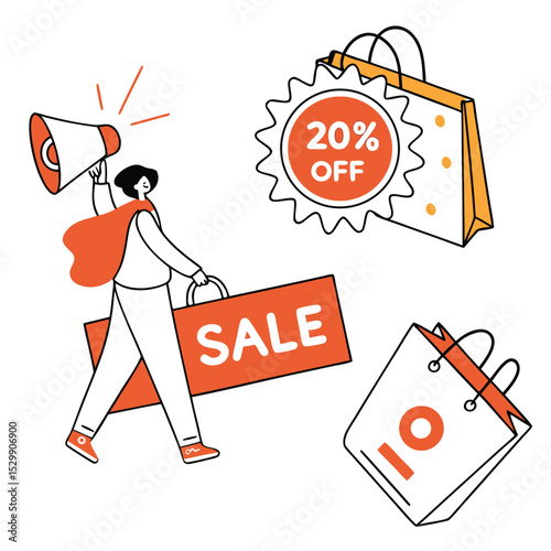 vector illustration of a sale poster