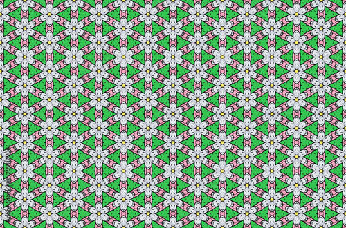 Seamless Cloth Luxury Tile Shape Decoration Template Graphic Digital Endless Symmetric Background Fabric Texture Perspective Fashion Wallpaper Visual Art Interior Design Geometric Textile Pattern.