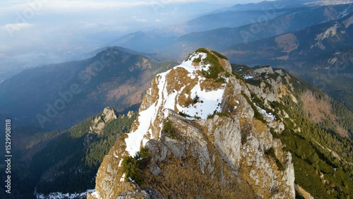 mountain top cliff view from above rocky