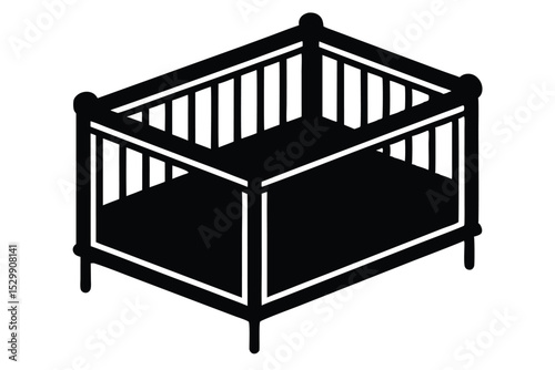 baby playpen vector icon