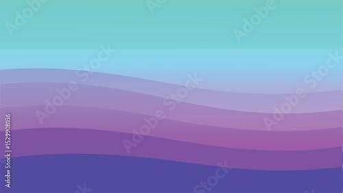 Abstract gradient background with wavy layers in shades of purple and turquoise