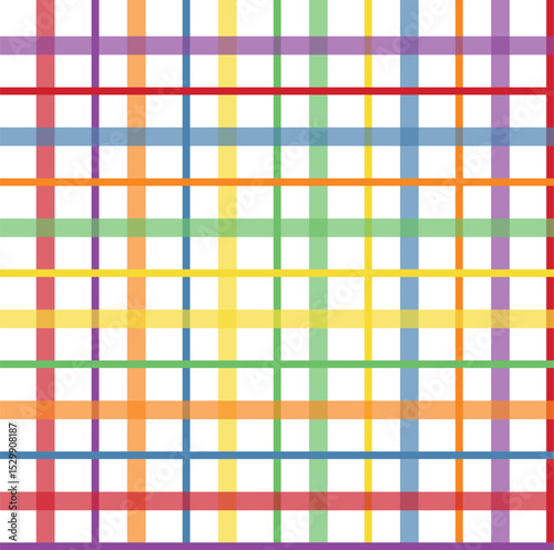 Seamless plaid pattern in rainbow colors. Colorful wallpaper. Colorful textured pattern for summer and pride month