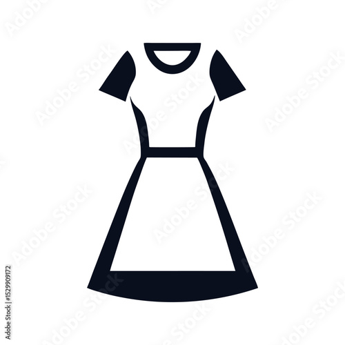 Casual Dress Black Silhouette Vector