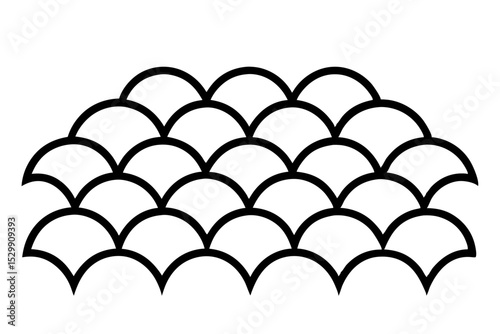 Japanese Songaila Wave Vector Pattern - Repeating Blue Wave Design on White Background