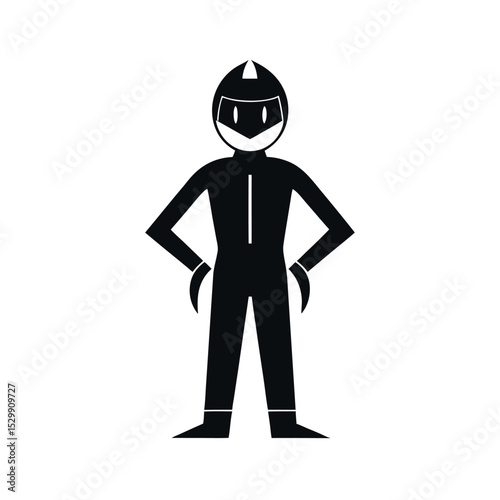 Jumpsuit Black Silhouette Vector