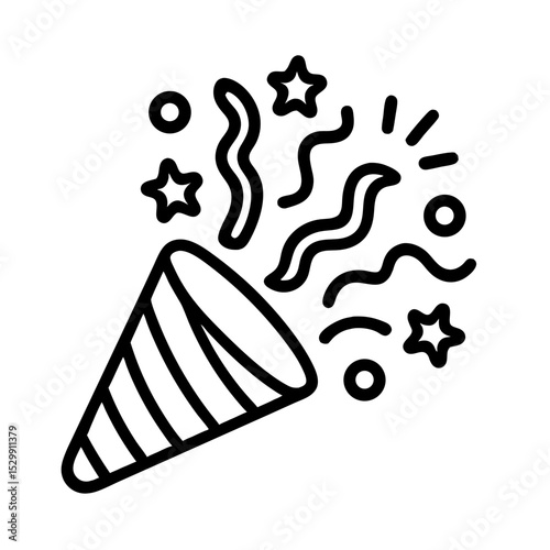 Bursting Party Popper Celebration Icon