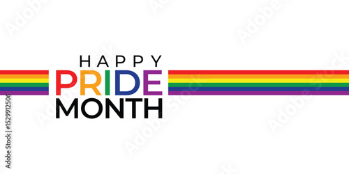happy pride month cover banner, lgbtq rights pride month web landing page, lgbt rainbow colored