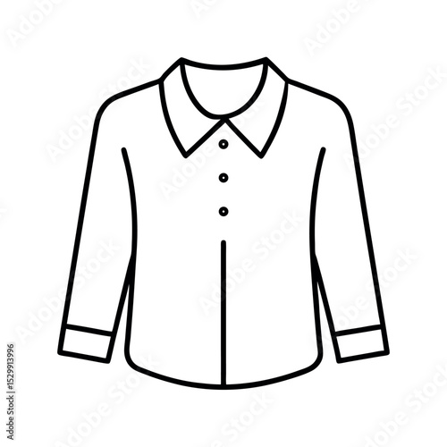 Button Up Shirt Line Art Vector