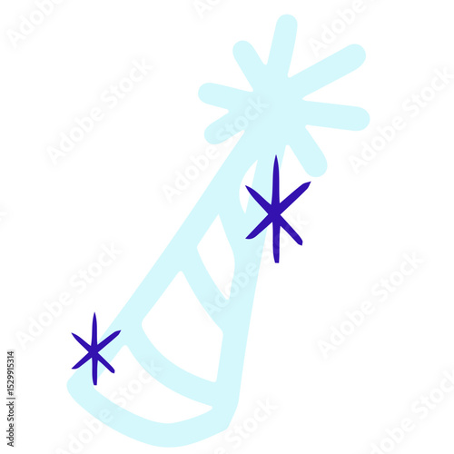 Chapéu de festa de aniversário ilustração azul