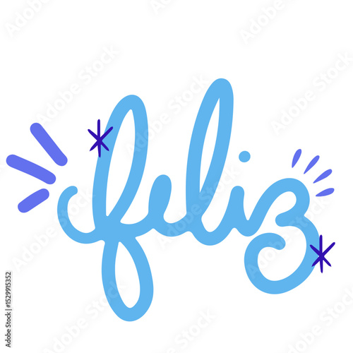 Feliz feito a mão lettering em tons pasteis