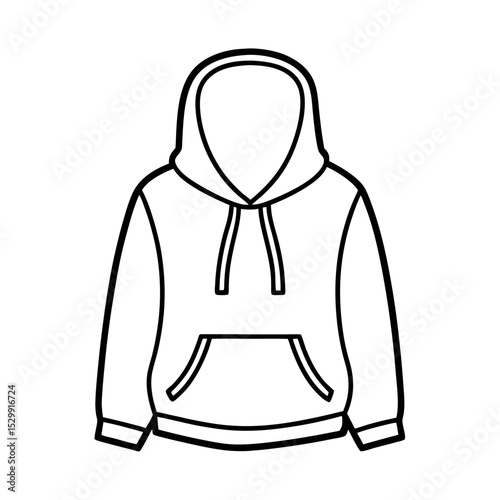 Hoodie Sketch Line Art Vector