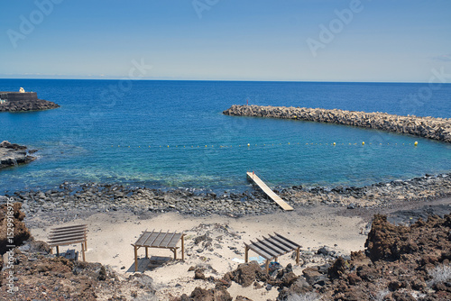 High view from la restinga beach in th south of el hierro canary island.