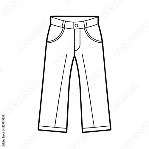 Jeans Apparel Vector Outline