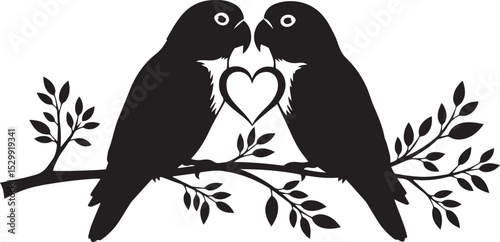 Couple Heart romantic lover  moment vector silhouette illustration