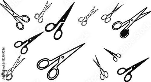 vector illustration of a scissors, Collection of Scissor Icons and Silhouettes - Various Styles & Sizes