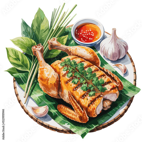 Gà Nướng – Vietnamese Grilled Chicken with Lemongrass and Garlic