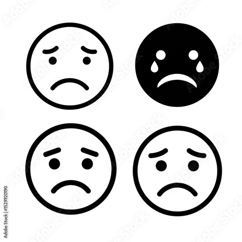 Downloadable Sad Emoticon Set Perfect for Website Design and App Interfaces