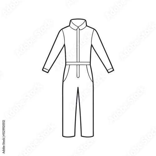 Jumpsuit Garment Outline Illustration