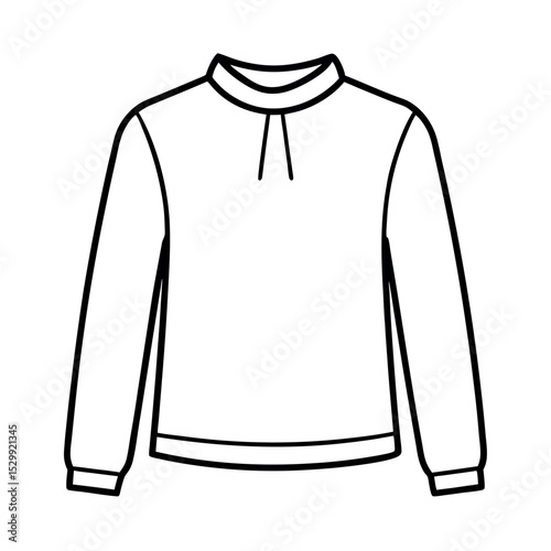 Long Sleeve Shirt Line Art Vector