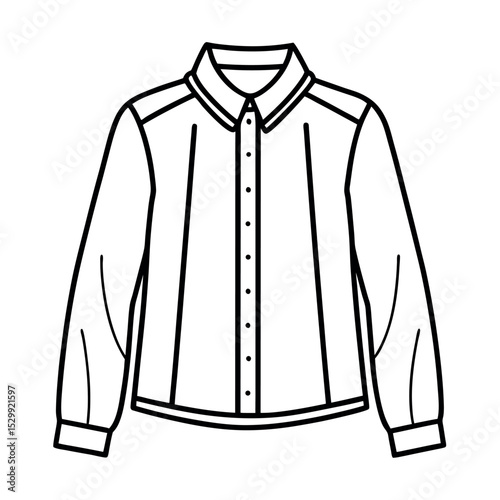 Long Sleeve Shirt Design Line Art