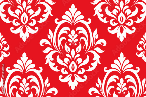 Seamless vintage floral damask pattern vector illustration for textile decor and wallpaper