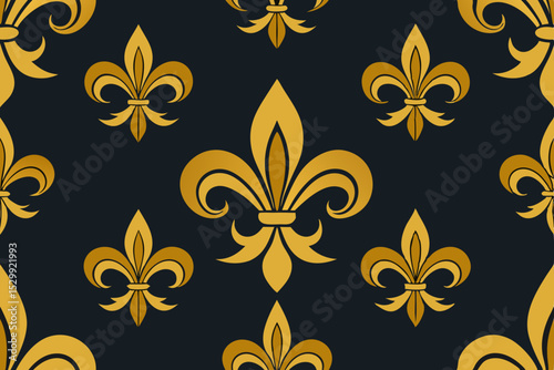 Seamless vintage floral pattern with golden flowers, ideal for wallpaper, textile, or decorative illustration