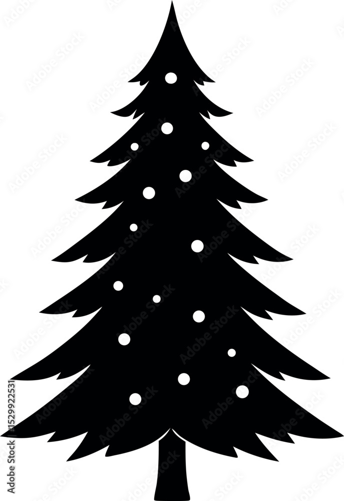 Obraz premium Christmas tree silhouette vector, christmas tree Vector