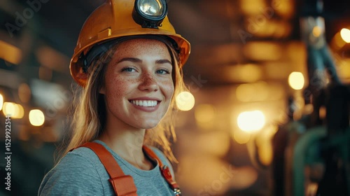 Data center technician walking with a tablet through a softly lit server room.