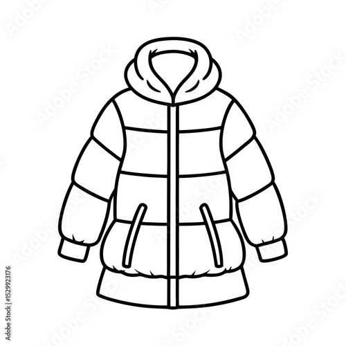 Puffer Coat Sketch Drawing