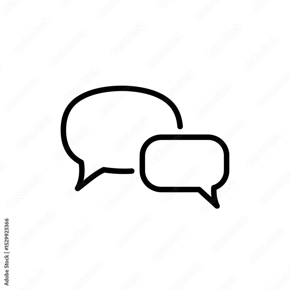 Fototapeta premium Speech Bubbles Icon Design in Black and White for Communication